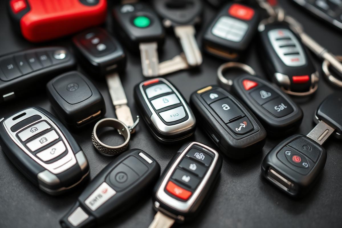 Collection of transponder keys and smart key fobs
